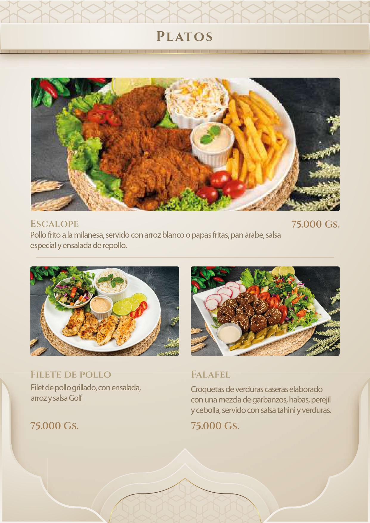 Portada del Menú Halal's